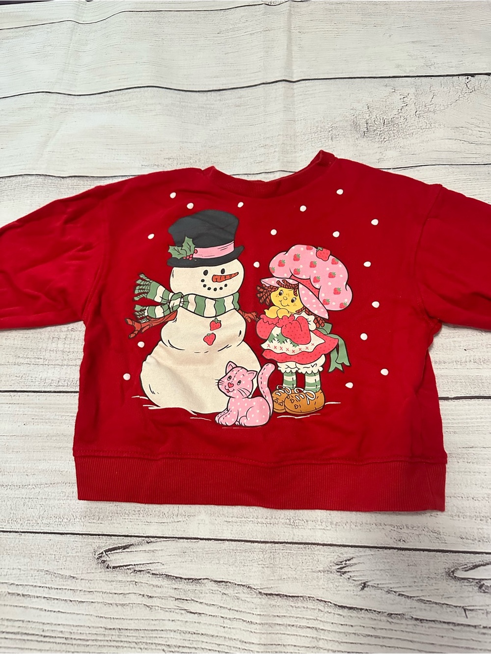Baby Red Holiday Snowman & Strawberry Sweater